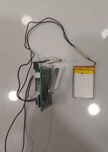 Arduino ProMini with HC-05 Bluetooth module wired to PDMS terminals